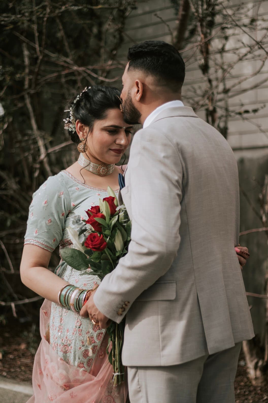 Couple celebrating surrounded by confetti